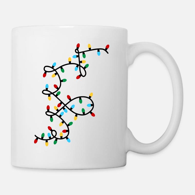 Lichterkette Weihnachten - Tasse - Weiß