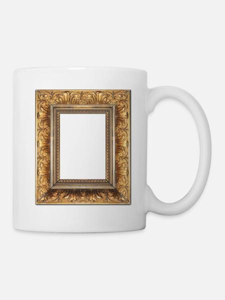 Photo de mariage d’un cadre photo d’or Personnalisé - Mug blanc - blanc