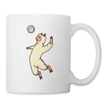 Comic Lama spielt Volleyball - Tasse - Weiß - Rechts