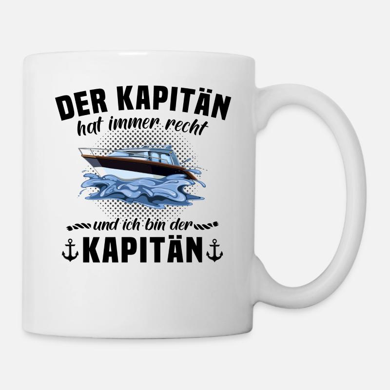 Kapitän Boot Bootsführerschein - Tasse - Weiß