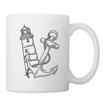 Leuchtturm Anker Maritim - Tasse - Weiß - Rechts