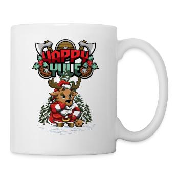Happy Yule Viking Christmas Deer Stag - Mug - white - Right