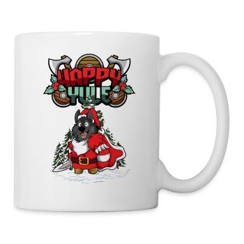 Happy Yule Viking Christmas Wolf - Mug - white - Right