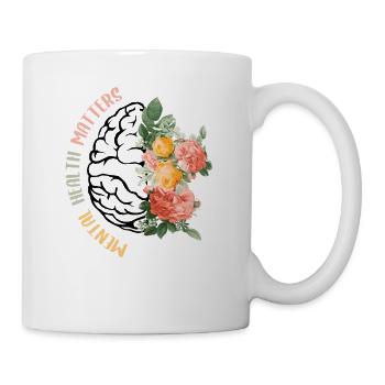 Mental Health Matters Floral Human Brain Health Aw - Tasse - Weiß - Rechts