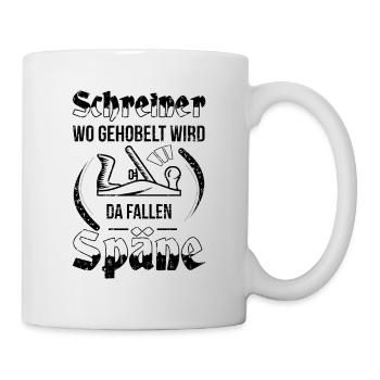 Schreiner Herren TShirt Wo gehobelt wird - Tasse - Weiß - Rechts