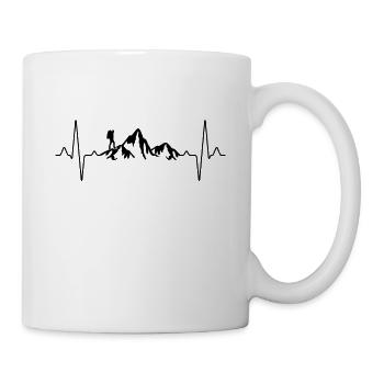 Wandern Berge Herzschlag - Tasse - Weiß - Rechts