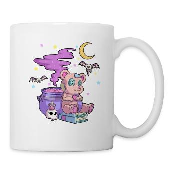Kawaii Pastel Goth Cute Creepy Bear Witch Voodoo D - Mug - white - Right
