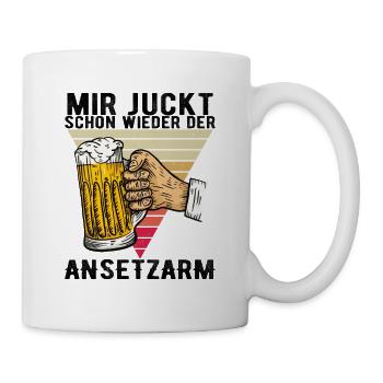 Alkohol Bier Saufen Sauf Geschenk - Tasse - Weiß - Rechts