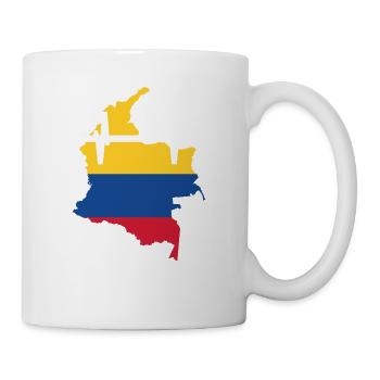 Colombia Heartbeat Flag Vintage Colombia - Mug - white - Right