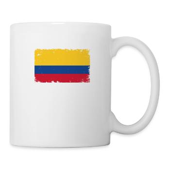 Colombia Heartbeat Flag Vintage Colombia - Mug - white - Right