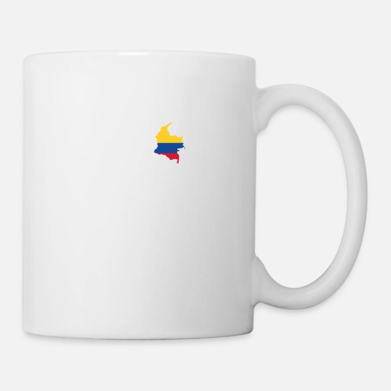 Colombie Drapeau de battements de cœur Vintage Colombie - Mug blanc - blanc