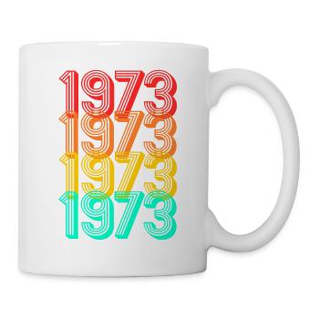 1973 geboren Jahrgang 1973 Geschenk Geburtstag - Tasse - Weiß - Rechts