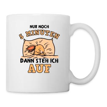 Hase Kaninchen Spruch Langschläfer Schlafshirt - Tasse - Weiß - Rechts