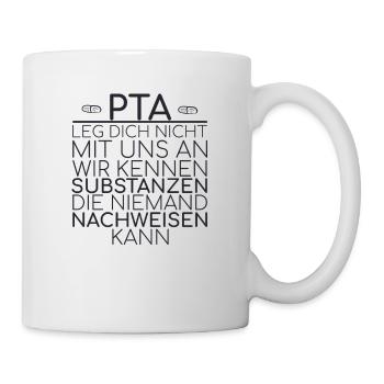 "PTA Substanzen | Apotheke" - Tasse - Weiß - Rechts