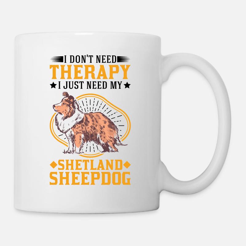 Sheltie Therapy Sheepdog Shetland - Mug blanc - blanc