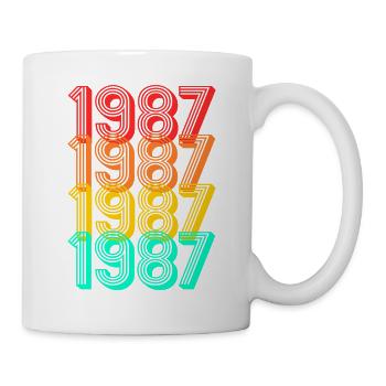 Né en 1987 Millésime 1987 Anniversaire cadeau - Mug blanc - blanc - Droite