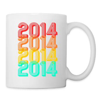 2014 geboren Jahrgang 2014 Geschenk Geburtstag - Tasse - Weiß - Rechts