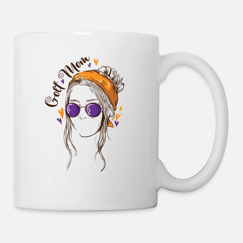 Golf Mom Trendsport Abschlag Golfschläger Golfbahn - Tasse - Weiß