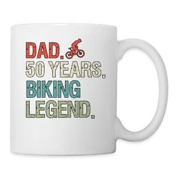 Lustige Fahrrad Sprüche Dad 50 Geburtstag Biker - Tasse - Weiß - Rechts