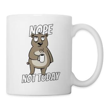 Nope Not today Bear Drink Coffee Brown Bear Morning - Mug - white - Right