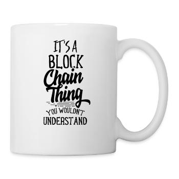 Blockchain Crypto Mond Krypro Kryprowährung - Tasse - Weiß - Rechts