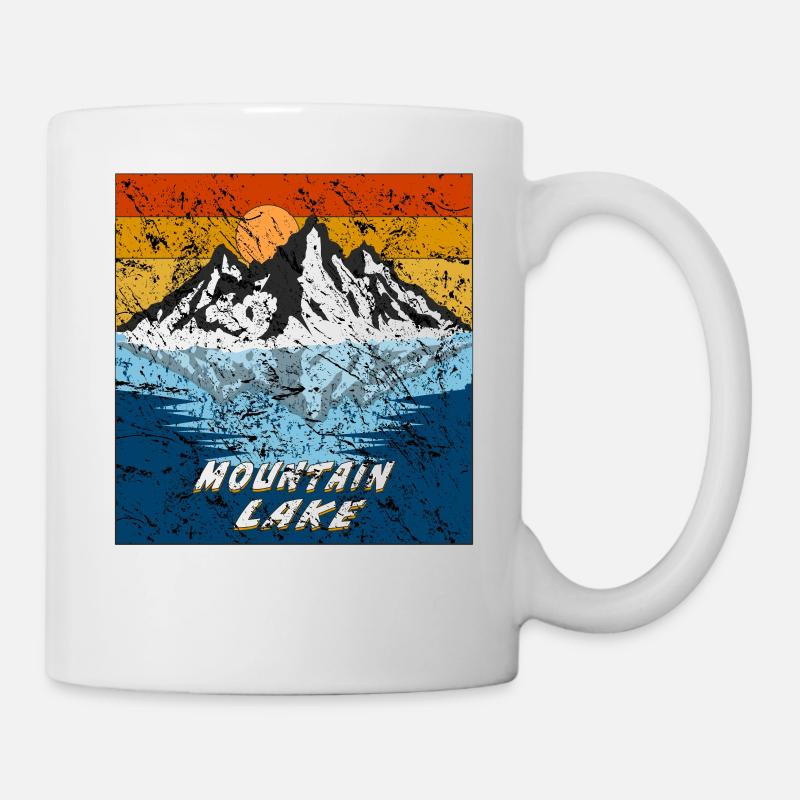 BERG SEE MOUNTAIN LAKE GRUNGE - Tasse - Weiß