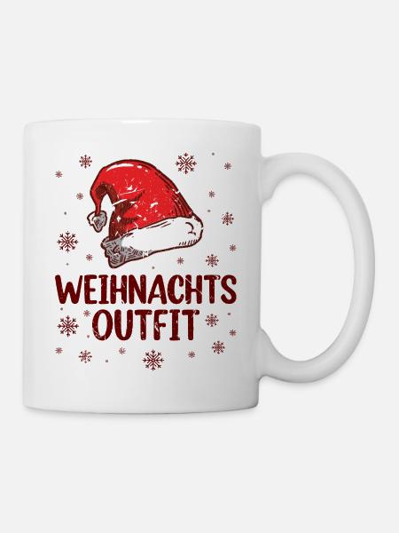 Weihnachts Outfit Weihnachten - Tasse - Weiß