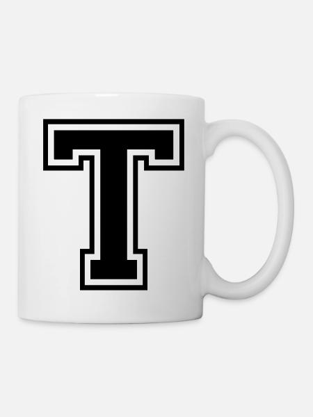 Lettre T Équipe Foot | baseball| basket université - Mug blanc - blanc