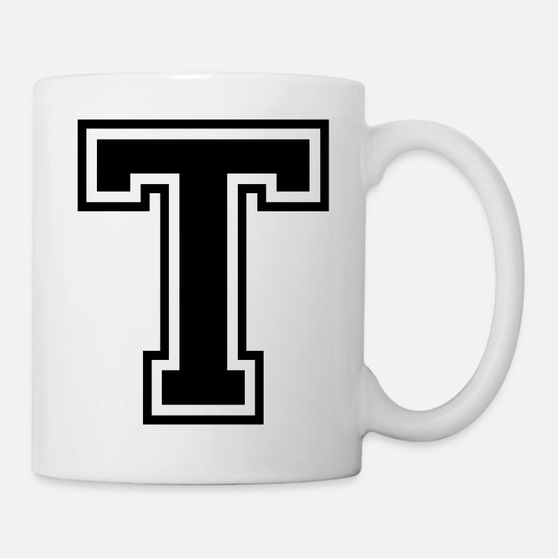 Lettre T Équipe Foot | baseball| basket université - Mug blanc - blanc