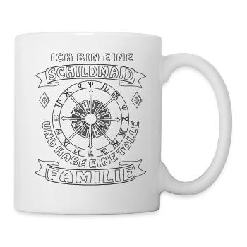BIN EINE SCHILDMAID UND HABE EINE TOLLE FAMILIE - Tasse - Weiß - Rechts