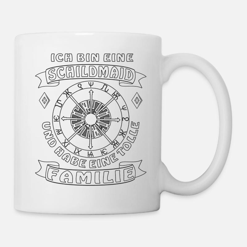 BIN EINE SCHILDMAID UND HABE EINE TOLLE FAMILIE - Tasse - Weiß