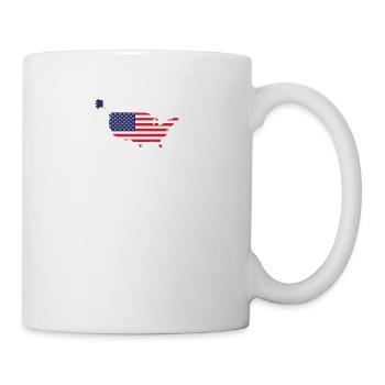 USA Herzschlag Flagge Vintage USA - Tasse - Weiß - Rechts