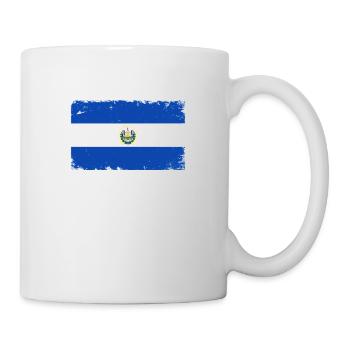 El Salvador Heartbeat Flag Vintage El Salvador - Mug - white - Right