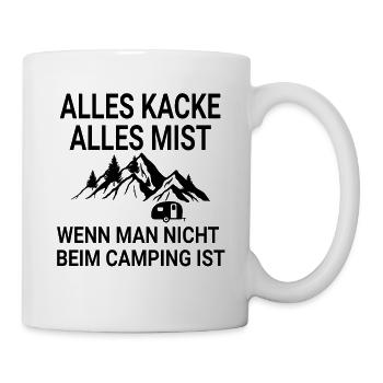 Lustiger Campen Camping Spruch - Tasse - Weiß - Rechts