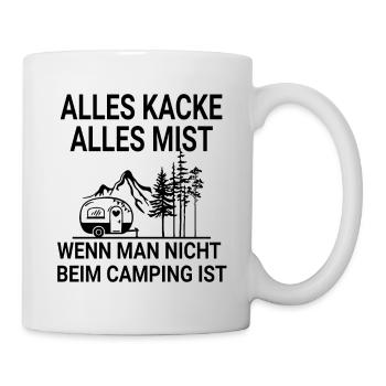 Lustiger Campen Camping Spruch - Tasse - Weiß - Rechts
