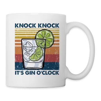 Knock Knock It’s Gin O’clock - Pun Gin - Mug blanc - blanc - Droite