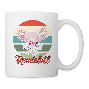 Axolotl liest - Tasse - Weiß - Rechts