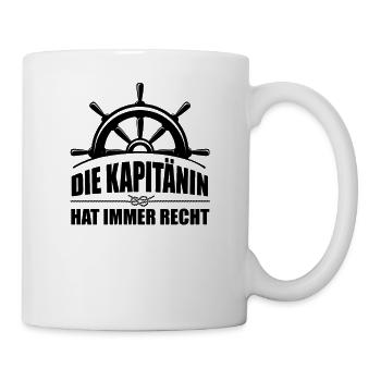 Die Kapitänin hat immer recht für Matrosin T-Shirt - Tasse - Weiß - Rechts