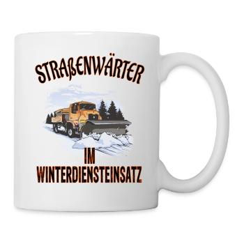 Straßenwärter Im Winterdiensteinsatz - Tasse - Weiß - Rechts