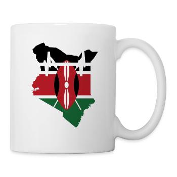 Kenia Herzschlag Flagge Vintage Kenia - Tasse - Weiß - Rechts