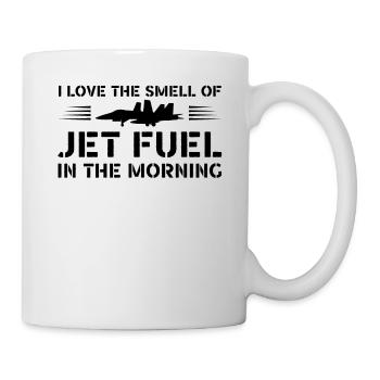 Kampfjet Jet Fuel In The Morning - Vintage Pilot - Mug blanc - blanc - Droite