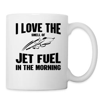 Kampfjet Jet Fuel In The Morning - Vintage Pilot - Mug blanc - blanc - Droite