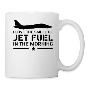 Kampfjet Jet Fuel In The Morning - Vintage Pilot - Mug blanc - blanc - Droite