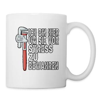 Klempner Sanitär Handwerker Gas Wasser Scheiße - Tasse - Weiß - Rechts