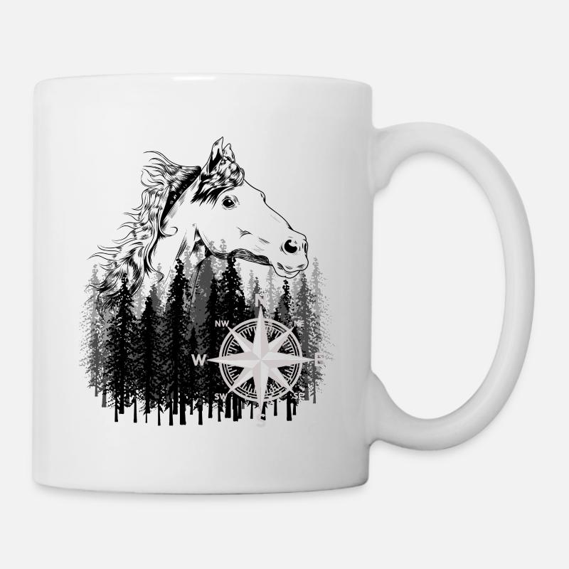 Pferd Mountains Wildnis Reiter Wildpferd Abenteuer - Tasse - Weiß