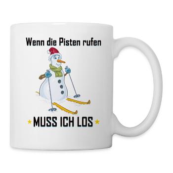 Wenn die Pisten rufen, muss ich los - Tasse - Weiß - Rechts