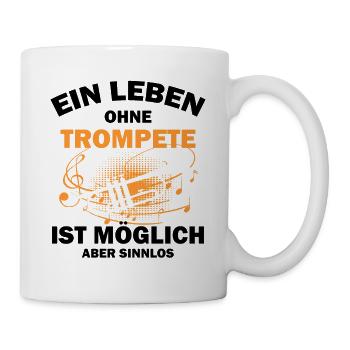 Trompete Trompeter - Tasse - Weiß - Rechts