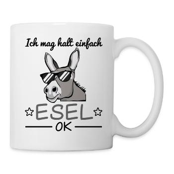 Esel Sonnenbrille Lustiger Spruch Geschenkidee - Tasse - Weiß - Rechts