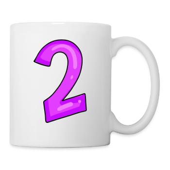 Zwei - Nummer 2 - Tasse - Weiß - Rechts