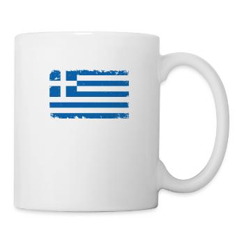 Greece Heartbeat Flag Vintage - Mug - white - Right